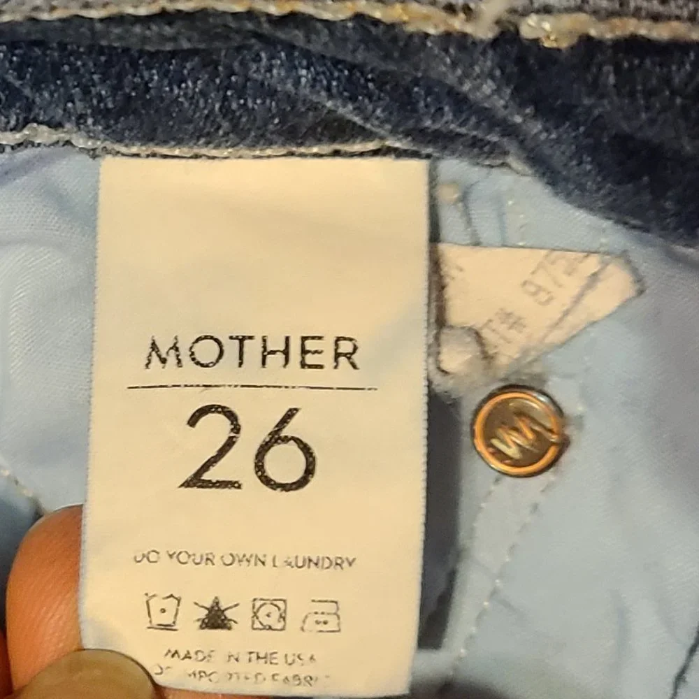 MOTHER THE WILDER Medium Kitty Bell Bottom Trouser jeans Flares 26 Short - Picture 9 of 9